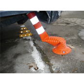 Flexipost white | red refl. stripes |  80 mm | Height 750 mm 80 mm, PUR,3 reflecting stripes,including 3 bolts and plugs